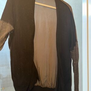 Vince Black and Gray Cardigan Sweater Lightweight Knit